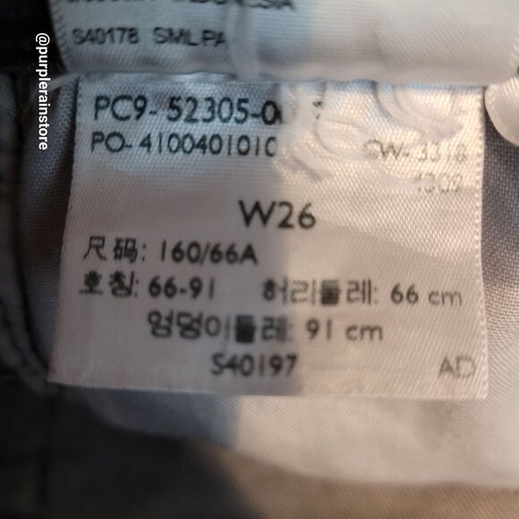 Levi's Jeans 26 Wedgie Straight High Rise Button Fly Black Wash Raw Hem Stretch - Picture 6 of 13